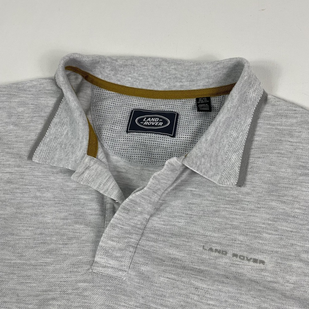 Land Rover Polo Shirt Mens XL Gray Polycotton Driving Logo Short Sleeve
